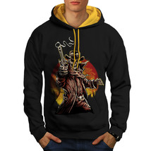 Wellcoda Skeleton Western Skull Mens Contrast Hoodie,  Casual Jumper - £30.97 GBP