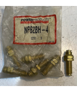 6 Qty of Power Products NP62BH-4 Brass Frame Nipple Bulkhead Unions (6 Qty) - $917.14 MXN