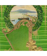 Gold Harp Attachment, Shamrocks &amp; Scenic View Antique St. Patrick&#39;s Day ... - $16.00