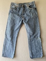 Levis 501 Jeans Mens 36x29 Blue Denim Button Fly Straight Leg Tag 38x29 - £25.59 GBP