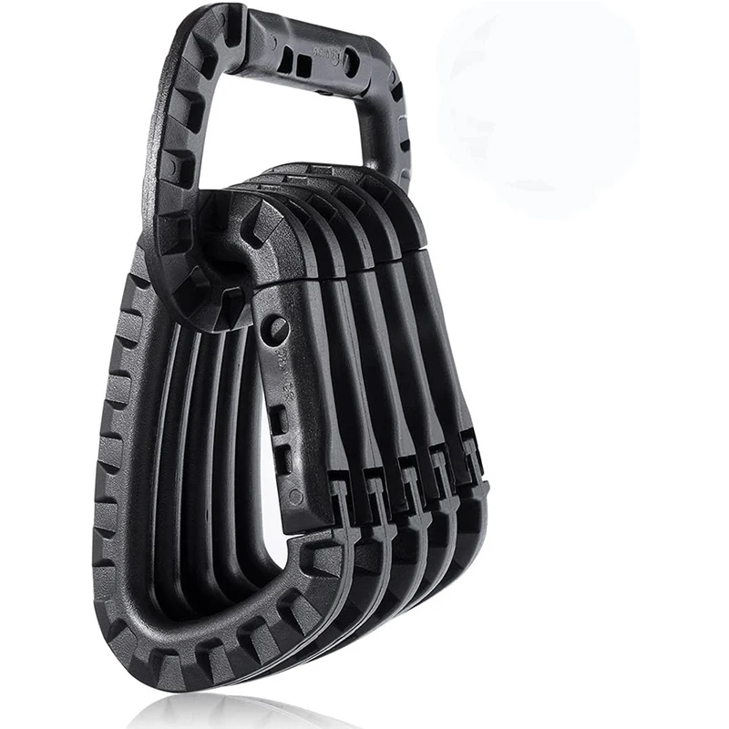 Tactical Carabiner Keychain Climbing D Rings Light Weight Spring Snap Gear Clip - £8.15 GBP