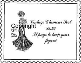 Vintage Glamour Girl Postoid New Mounted Rubber Stamp - £4.72 GBP