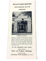 Old Beauvoir House Jefferson Davis Shrine and State History Brochure, Bi... - $14.68