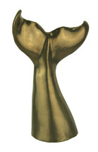 Scratch &amp; Dent Metallic Bronze Finish Whale Tail Sculpture - £19.56 GBP
