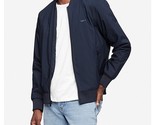Calvin Klein Mens Logo-Print Matte Bomber Jacket in Sky Captain Blue-Medium - $59.99
