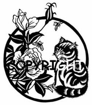 ASIAN CAT AND FLOWERS - RIGHT NEW mounted rubber stamp - $8.00