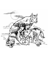 WOLF &amp; CUBS WOLVES new mounted rubber stamp - £7.19 GBP