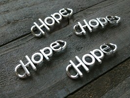 4 Hope Word Pendants Connectors Antique Silver Tone Curved Link Charms - £3.18 GBP