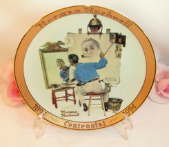 Norman Rockwell Collector Plate 8&quot; Triple Self Portrait Bradford Exchange 1994 - £16.17 GBP