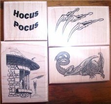 Lot 4 Mounted Rubber STAMPS-MEDIEVAL Dragon Set - £17.98 GBP