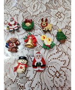 Vtg Christmas Holiday Button Covers Lot of 9 Reindeer, Santa, Bells, Wre... - $18.00