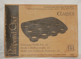 Pampered Chef Stoneware 12 Count Muffin Cupcake Pan #1465 In the Box USA - £46.56 GBP