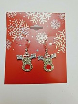 Kohl&#39;s Women&#39;s Christmas French Wire Drop Earrings Red Nose Reindeer New - £8.09 GBP