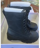 Madden Girl KKNIGHT Black Pari Size 7 Boots Lace Up, Side Zip. New. - $49.49