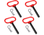 4 Pieces Tractor Hitch Pin Trailer Hitch Pin 1/2 X 3-5/8 Inch Red Handle... - £26.62 GBP