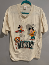 80s DISNEY MICKEY Tshirt-Sherry Mfg-XLarge Vintage Cream Cotton S/S EUC - $52.47