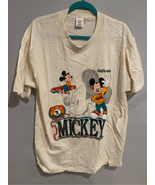 80s DISNEY MICKEY Tshirt-Sherry Mfg-XLarge Vintage Cream Cotton S/S EUC - £41.26 GBP