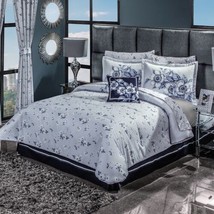 DAPHNE FLOWERS REVERSIBLE COMFORTER SET AND SHEET SET  9 PCS QUEEN SIZE - £122.21 GBP