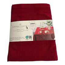 Thyme And Sage European Collection Tablecloth Red Textured Cotton Oblong... - $41.93