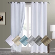 100% Blackout Curtains White Blackout Curtains For Bedroom/Living Room (W50 X - £35.62 GBP