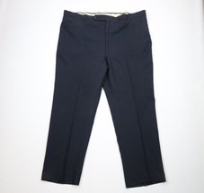 Vintage 70s Streetwear Mens 48x32 Knit Wide Leg Bell Bottoms Pants Navy Blue USA - £54.54 GBP