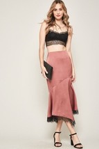 Women&#39;s Rose Solid Woven Midi Skirt (S) - $32.57