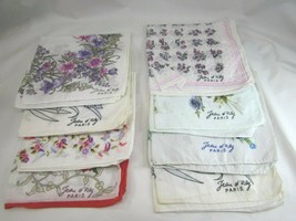8 Vintage Jean D&#39;Orly Hankies Printed Floral 52256 Cotton - $39.59