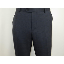 Men Renoir Suit Super 140 Wool Side Vent Slim Fit English Plaid 559-3 Navy Blue image 14