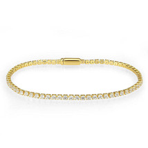 3W1686 - Gold Brass Bracelet with AAA Grade CZ in Clear - $524.57 MXN