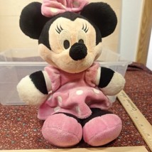 Disney Minnie Mouse- Pink Polka Dot Dress,Bow,Pink Shoes 12&quot; Plush - £11.42 GBP