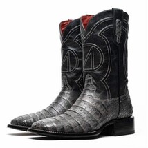 TUCSON Genuine Caiman Belly Skin Cowboy Boot from the Western Collection Stone G image 3