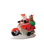 6 Foot Long Christmas Inflatable Santa Claus Reindeer Motorcycle Bike De... - $138.78 CAD