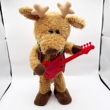 Christmas Guitar Playing Reindeer, Battery Operated Plays Jingle bells W... - $24.99