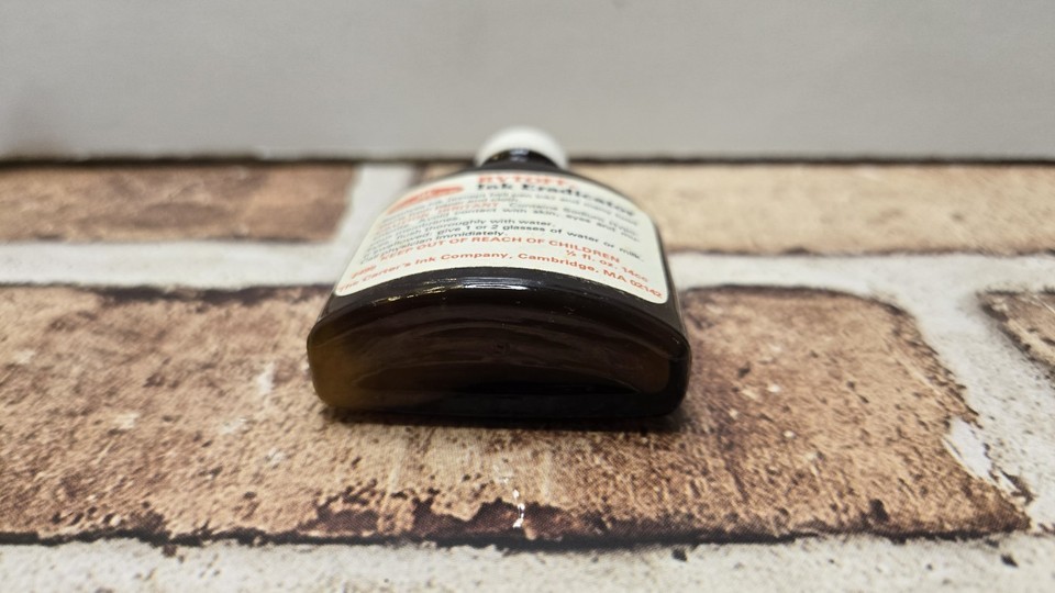 Vintage Brown Glass Bottle CARTER'S RYTOFF INK ERADICATOR 2/3 Full Item image 4