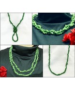 Green Stone Necklace with Goldtone Shortening Clasp = 4 Different Styles... - $29.95