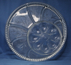 Vintage Indiana Clear Glass Appetizer Platter Deviled Egg Plate Divided Dish - £20.96 GBP