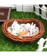 AirAds Dollhouse 1/12 miniatures Bunny Rabbits and Carrot Garden Yard de... - £6.78 GBP