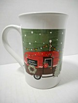 Royal Norfolk 12oz Christmas Winter Red Pull Camper Theme Decor Art Coffee Cup  - £10.34 GBP