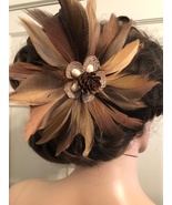 Brown Mallard Duck Feather Hair pick,Hawaiian Wear,Up-Do Hair Pick,Fashi... - £62.90 GBP