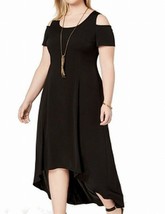 NY Collection Petite Plus Size Cold-Shoulder Maxi Dress (Black, 3XP) - £24.88 GBP