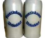 2 Franziskaner Munich Weissbier salt-glazed Weizen German Beer Steins &amp; ... - $29.95