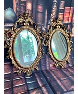 Pair of Vintage Rococo Style Ornate Wall Mirrors Gilt Hollywood Regency ... - $5,394.37 MXN