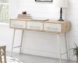Natural And White Berkeley Desk, Writing Desk, Compact Computer Or Lapto... - $228.99