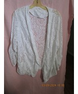 Vintage Women&#39;s White Cardigan Lace XL - $27.30 CAD