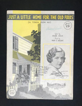 Vtg Just A Little Home For The Old Folks 1932 Sheet Music Kate Smith On Cover - £7.10 GBP