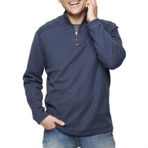 Johnston &amp; Murphy reversible solid quarter zip sweater Navy/Brown - $50.49+