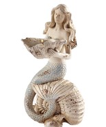 Mermaid Tealight Candle Holder 11.5&quot; High Resin Nautical Weathered Look ... - £42.82 GBP