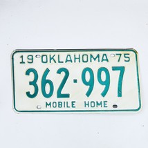 1975 United States Oklahoma Base Mobile Home License Plate 362-997 - £14.78 GBP