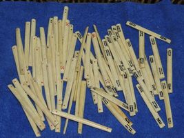 Vintage Mahjong Sticks 73 handmade hand made bone counting 33, 29, 9, 2 ... - $1,340.53 MXN