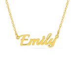 14K. SOLID GOLD NECKLACE PERSONALIZED NAME PLAYBALL FONT - $395.99